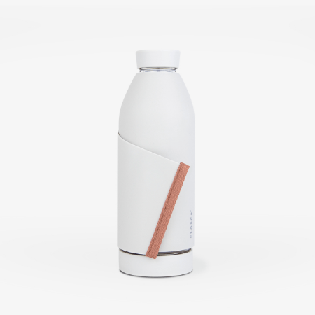 Botella reutilizable Blanco y franja coral - Closca