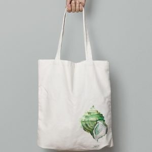Tote bag Caracol verde, diseño Salix