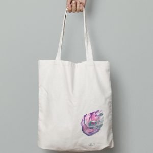 Tote bag caracol rosa, diseño Salix