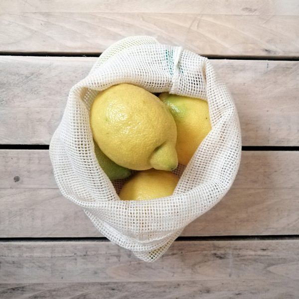 Bolsa algodón orgánico malla con limones - Digniart