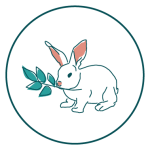 Icono conejo comiendo ramita de hojas